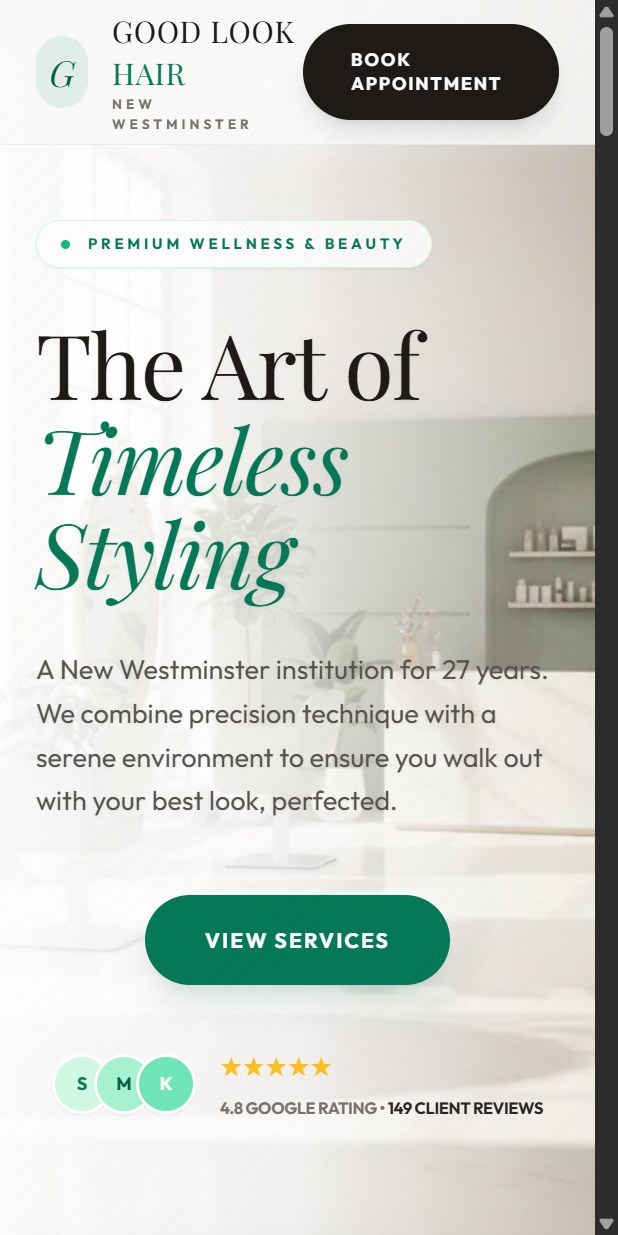 Good Look Hair website screenshot