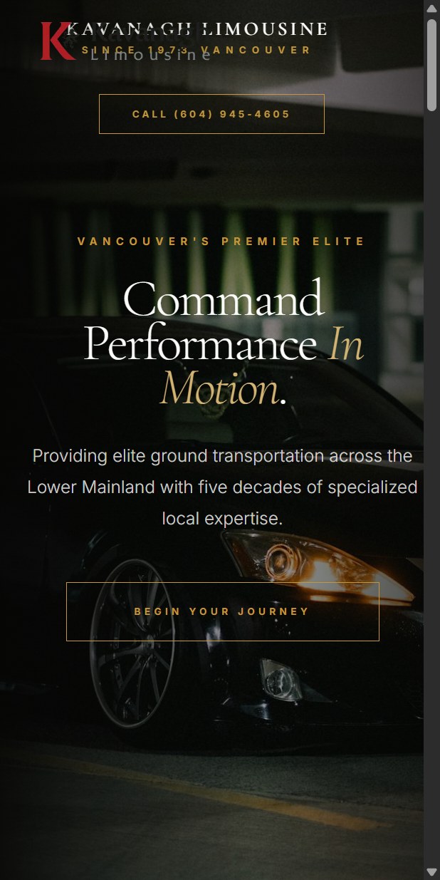 Kavanagh Limo website screenshot