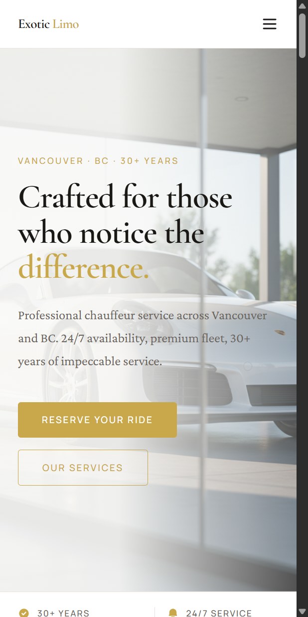 LimoExotic website screenshot